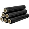 IMBALLAGGI 2000 - Film Estensibile Imballaggio Nera, 6 Rotoli 160Mx30MYx50H cm per Imballaggio Multiuso, Pellicola Imballaggio Extra Resistente - Rotolo Imballaggio per Spedizioni e Trasloco
