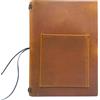 KISSKI Agenda A5 da uomo, piccola copertina in pelle per agenda da viaggio, con tasca per telefono/penna, copertina per notebook da viaggio per fogli da 14,9 x 21,5 cm, carta da scrittura/note, regalo