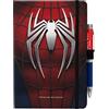 Grupo Erik Taccuino A5 Spiderman e Penna - Quaderno Appunti Bullet Journal Puntinato con Penna Proiettore a Pile, Copertina Rigida | Diario Personale: Marvel Legends (184 Pagine)