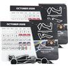 Generico Calendario delle corse F1 2026, Calendario da tavolo degli eventi di gara con programma completo, Pianificatore del calendario delle corse di sport motoristici con supporto (2pcs)