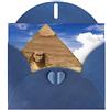 BHCASE Biglietto di auguri con piramidi blu d'Egitto di alta qualità in carta perlata - 10,2 x 15,2 cm, per biglietti di compleanno e inviti