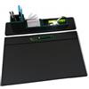 Oggettando Set Scrivania in eco pelle PU Nera, 3 in 1 Organizer a incastro con Bicchiere Porta Penne, Porta bigliettini, Porta oggetti, Sottomano per Ufficio Casa (PU Verde)
