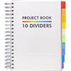 Pukka Pad Libro progetto B5 con 10 divisori riposizionabili per l'organizzazione, 400 pagine di carta 80 g/m² perforate, taccuino da 200 fogli, per scuola, ufficio e casa, bianco, 190 x 250 mm