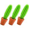 Veesper Penne di cactus creative 3pcs, penne divertenti di novità da 5,5 pollici con tappi a penna per vaso, penne in gel