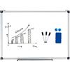 LIFEZEAL Lavagna Magnetica da Parete, Lavagna Magnetica per Calamite, Lavagna Bianca, con Ganci e Ripiano Rimovibile, Gomma, Penne e Particelle Magnetiche, Whiteboard per Ufficio e Scuola (70x50 cm)