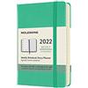 Moleskine, Agenda Settimanale 2022, Agenda Settimanale 12 Mesi, Weekly Planner e Notebook, Copertina Rigida, Formato Pocket 9 x 14 cm, Colore Verde Gelo, 144 Pagine