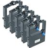 vhbw 5x nastro inchiostrato compatibile con OKI Microline ML 3391 eco, ML 3390 eco, ML 3391, ML 3390 stampante ad aghi - nero