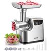 VEVOR Tritacarne Elettrica 700 W da Cucina in Acciaio Inox, Tritacarne Capacità 2,3 kg/min con 3 Dischi 3 Tubi per Salsicce Salami Carne con Piedini Antiscivolo, Cucina Commerciale Ristorante Hotel