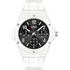OFNS Orologi da uomo casual al quarzo orologio da polso elegante di lusso con cinturino in TPU luminoso sportivo ultra sottile per studenti maschili, Bianco e nero, Moderno