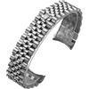 ROUREOX Fascia Orologio Metallo 13mm 17mm 20mm 21mm Estremità Curve, Bracciale Acciaio Inox Chiusura Scomparsa per Rolex Oyster Perpetual Datejust