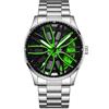 MASTOP Orologio da polso da uomo creativo 3D rotante ruota auto orologio da polso cerchio mozzo design moda quarzo elegante orologio da polso con cinturino in acciaio inox regalo per gli appassionati