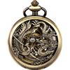 ManChDa Mezza Hunter Numeri Romani Dragon e Phoenix Modello Hollow Meccanica Orologio da tasca(Nero/Bronzo/Argento)