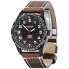 Victorinox Orologio Uomo Automatico AirBoss Mechanical, Ø 42 mm, Swiss Made, Impermeabile fino a 100 m, Vetro Zaffiro, Cinturino in Pelle, Nero/Marrone