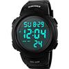Skmei - Orologio digitale con display grande e trasparente, 50 m, resistente all'acqua, stile sportivo, con allarme, grande orologio sportivo