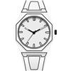 Gosasa Orologio da polso al quarzo, stile anime, unisex, creativo, stile anime, impermeabile, minimalista, con cinturino in silicone, A bianco, Stile anime alla moda