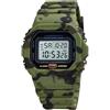 VIGOROSO Orologio digitale da donna, orologio digitale da uomo, impermeabile, Camouflage & Verde, Sportivo
