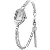CARLIEN Orologio da polso analogico da donna, con quadrante rettangolare color argento e oro, con nappa, ultra sottile, impermeabile, al quarzo, casual, elegante, analogico, Argento, Moda, Lusso,