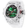 findtime Orologi tattici da uomo militari Reloj Militar para Hombre Sport Outdoor Impermeabile Digial Allarme Analogico Cronometro Big Face Orologio da polso, bianco, Sportivo