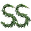 WGXIA Norfolk Pine Ghirlanda Pino Ghirlanda Natalizia Decorazione, Ghirlanda Natalizia Per Camino, Camino Ghirlande Natale, Mantello Parete Ghirlanda (Green-3.6m (12ft), 2pcs)