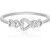 Meissa Anelli d'oro per donne Anelli impilabili per ragazze adolescenti Anelli a pieghe d'oro Dainty Heart Stacking Ring Taglia 9-16.5, Argento, 12.75