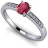 Arte Oro Gioielli Anello oro bianco 18Karati 750 impreziosito da un Rubino 0.35ct AAA e diamanti taglio brillante 0.10ct G VS1 totale con certificato di garanzia gemmologica