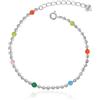 Meissa Braccialetti Donna Bracciale per Donne con perle colorate Gioielli Donna in 925 sterline argento semplice braccialetto minimalista impilabile impilare catene d'oro Regalo Donna (Argento)