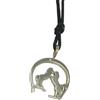 Cozzi Gioielli Ferro di Cavallo con Cavalli - Ciondolo in Argento 925 - Simbolo Portafortuna - Pendente Equitazione - Ippica - Maneggio - Cavallerizza - Cavaliere - Fortuna
