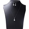 PSS Collana e orecchini in argento 925 e perle AAA completo perla bianca coltivata alta qualità