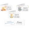 Mommotti Creative Design 25 Pezzi Bigliettini Bomboniera per Sacchetti Confetti Santa Cresima Personalizzati, Bigliettino Bomboniera Pieghevole già Tagliati singolarmente