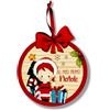 DEKORI Decorazione in Legno "Il Mio Primo Natale" - Pallina Albero Natale Bimbo, Addobbo Personalizzato Artigianale Made in Italy