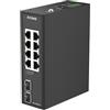 D-Link DIS-100G-10 Switch Industriale Gigabit Non Gestito a 10 Porte - 8 Porte Gigabit, 2 Porte SFP, Alloggiamento in Metallo IP40, -40~75°C, Doppio Ingresso di Alimentazione, Design Senza Ventola