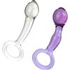 Rxuakoy Mini Plug Anale in Vetro Plug Anale in Cristallo Liscio Con Anello Di Trazione Massaggiatore Prostatico Stimolatore Del Punto G Giocattoli Sessuali Per Coppie,Clear/b
