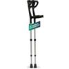 REMEDIA ONE - Stampelle Ortopediche Regolabili in Alluminio Anodizzato, Stampelle Canadesi Adulti Antiscivolo, Altezza 74-97 cm, 2 Unità - Nero