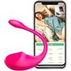 Generico ovulo vibrante da remotocon app morbido sillicone con app per controllo remoto vibratori wireless a distanza punto G gioco di coppia vibrante piccolo ovulo squirt orgasmo forte (Rosa)