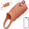 Girlove Guaina Pene con Anelli - Indossabile Sex toys - Erotici Maschili Anello Vibrante - 10 Modalità di Vibrazione - Giocattoli Sessuali Coppie - per L'Erezione del Pene - APP Control(ydl-004)