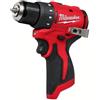 Milwaukee Elettrico - Trapano/Driver M12 SUBCOMPACT BRUSHLESS 3/8