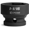 Capri Tools 1-1/16 Stubby Impact Socket, 1/2 Drive, 6 punti, SAE