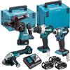 Makita Set DHP489 + DTD173 + DHR243 + DGA504 + 3x BL1850 18V 5Ah + 1x DC18RC Makita DLX4195JX1