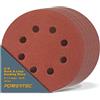 POWERTEC 45018-P2 - Disco abrasivo in ossido di alluminio, 12,7 x 8 fori, disco di carta vetrata a grana 180 per levigatrice orbitale casuale, confezione da 50 pezzi