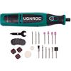 VONROC Utensile rotante multifunzione, 8V. Include set di 24 accessori, caricatore e sacca portautensili