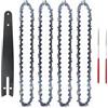Zorlun Set di motoseghe in acciaio mini da 8 pollici, catene semi-scalpello 1/4, 47 maglie trasmissione, calibro .043, parti for il taglio del legno for seghe elettriche(Set 4)