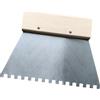 getuse Cazzuola dentellata in acciaio inox con manico in legno, 18 cm, per pavimenti in piastrelle, intonacatura, intonaco, calcestruzzo, strumento manuale