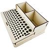 Generic Cassetta portautensili in legno - organizer per la lavorazione della pelle, porta attrezzi, professionale, con design multi-slot, utile officina per strumenti hobby fai da te artigianato in pelle casa