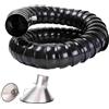 LCUVIMPEX Tubo flessibile articolato, Tubo for estrazione fumi con cappuccio Nero Dimensioni multiple Incisione laser Saldatura Laboratorio di saldatura(Black Id 16cm(6.3in),L 3.3ft/1m)