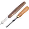 ACTINPANT 2 pezzi for scalpello da intaglio ad angolo retto e strumento di marcatura a collo lungo con impugnatura ergonomica a doppia scanalatura for legno