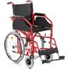 GOVITA Carrozzina Pieghevole Per Passaggi Stretti, Ideale Per I Passaggi In Ascensore_Gostreet Slim 40 Cm - Telaio Doppia Crociera In Acciaio Sedia A Rotelle Pieghevole Slim (ROSSO)