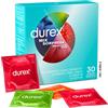 Durex Fun Explosion Mix di Preservativi Sottili, Con Rilievi e Nervature e Aromatizzati, 30 Profilattici, Esclusiva Online