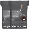 simplehuman Cod. L 40 sacchetti originali su misura, sacchetti per la spazzatura con coulisse, in confezioni dispenser, 18 litri
