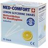 Med-Comfort Med di comfort Lemon-Glycerine Sticks Igiene Orale di incenso Igiene Orale bocca in microfibra, 25 X 3 pezzi, 10/15 cm