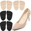 YURRUON Metatarsale Pad per donna avampiede scarpe con tacco alto, solette ispessite antiscivolo cuscinetti ammortizzanti cuscinetti per scarpe inserti per scarpe 4 paia (nero + beige)